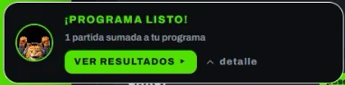 Aviso: programa listo, una partida sumada a tu programa